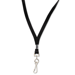 Advantus Deluxe Lanyards, J-Hook Style, 36" Long, Black, 24/Box (AVT75424)