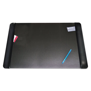 Artistic® Executive Desk Pad with Antimicrobial Protection, Leather-Like Side Panels, 36 x 20, Black (AOP413861)