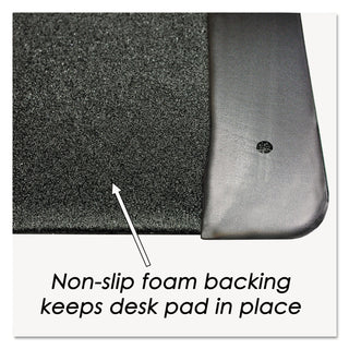 Artistic® Executive Desk Pad with Antimicrobial Protection, Leather-Like Side Panels, 36 x 20, Black (AOP413861)