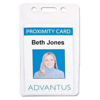 Advantus Proximity ID Badge Holder, Vertical, 2.68 x 4.38, Clear, 50/Pack (AVT75451)