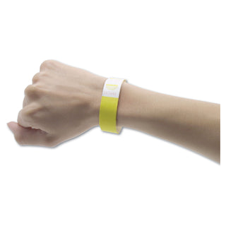 Advantus Crowd Management Wristbands, Sequentially Numbered, 9 3/4 x 3/4, Yellow, 500/PK (AVT75512)