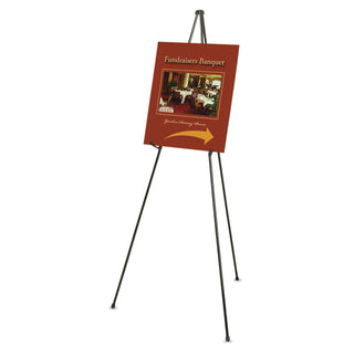 Quartet® Heavy-Duty Adjustable Instant Easel Stand, 25" to 63" High, Steel, Black (QRT27E)