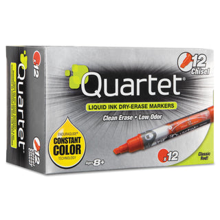 Quartet® EnduraGlide Dry Erase Marker, Broad Chisel Tip, Red, Dozen (QRT50014M)