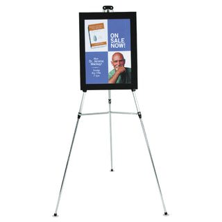 Quartet® Lightweight Telescoping Tripod Easel, 38" to 66" High, Aluminum, Silver (QRT50E)