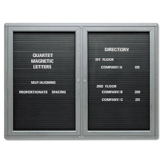 Quartet® Enclosed Magnetic Directory, 48 x 36, Black Surface, Graphite Aluminum Frame (QRT2964LM)