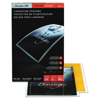 GBC® EZUse Thermal Laminating Pouches, 3 mil, 11.5" x 17.5", Gloss Clear, 100/Box (GBC3200720)