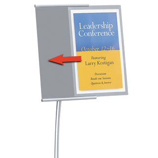 Quartet® Designer Sign Stand, Silver Aluminum Frame, 11 x 17 (QRT7922)