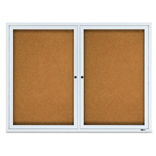 Quartet® Enclosed Cork Bulletin Board, Cork/Fiberboard, 48" x 36", Silver Aluminum Frame (QRT2124)