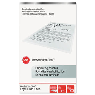 GBC® UltraClear Thermal Laminating Pouches, 3 mil, 9" x 14.5", Gloss Clear, 100/Pack (GBC3745011)
