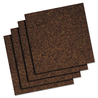 Quartet® Cork Panel Bulletin Board, Brown, 12 x 12, 4 Panels/Pack (QRT101) (QRT101Q)