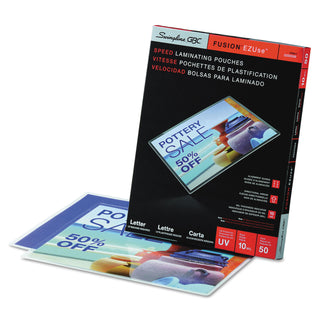 GBC® EZUse Thermal Laminating Pouches, 10 mil, 9" x 11.5", Gloss Clear, 50/Box (GBC3200599)