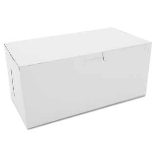 SCT® White One-Piece Non-Window Bakery Boxes, 4 x 9 x 5, White, Paper, 250/Carton (0949SOC)