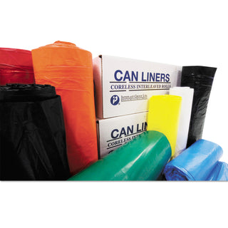 InteplastPitt High-Density Interleaved Commercial Can Liners, 60 gal, 0.63 mil, 38" x 60", Clear, 200/Carton (S386016N)