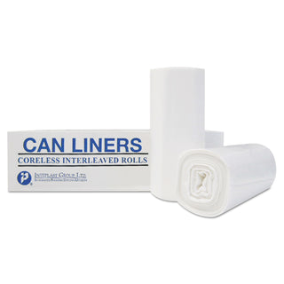 InteplastPitt High-Density Interleaved Commercial Can Liners, 60 gal, 12 microns, 43" x 48", Clear, 200/Carton (IBSS434812N)