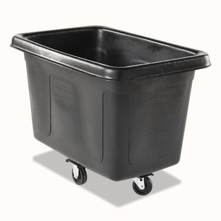 Rubbermaid® Commercial Cube Truck, 59 gal, 300 lb Capacity, Plastic, Black (RCP4608BLA) (RCP4608BLA)