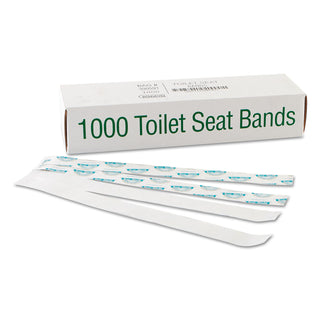 Bagcraft Sani/Shield Printed Toilet Seat Band, Paper, Blue/White, 16" Wide x 1.5" Deep, 1,000/Carton (BGC300591)