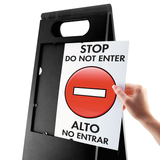 Headline® Sign Floor Tent Sign, Doublesided, Plastic, 10 1/2" x 25 1/2", Black (USS5694)