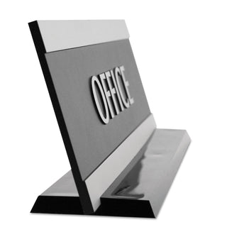 Headline® Sign Century Series Office Sign, OFFICE, 9 x 3, Black/Silver (USS4762)