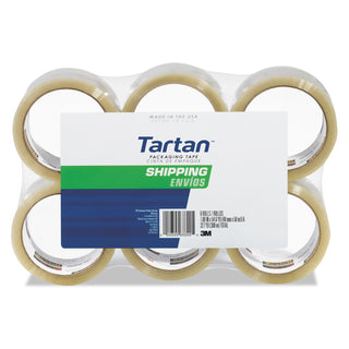 Tartan™ 3710 Packaging Tape, 3" Core, 1.88" x 54.6 yds, Clear, 6/Pack (MMM37106PK)
