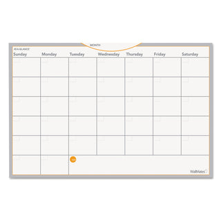 AT-A-GLANCE® WallMates Self-Adhesive Dry Erase Monthly Planning Surfaces, 18 x 12, White/Gray/Orange Sheets, Undated (AAGAW402028)
