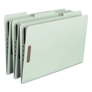 Smead™ 100% Recycled Pressboard Fastener Folders, Legal Size, Gray-Green, 25/Box (SMD20003)