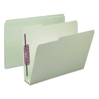 Smead™ Recycled Pressboard Folders with Two SafeSHIELD Coated Fasteners, 1/3-Cut Tabs, 3" Expansion, Letter Size, Gray-Green, 25/Box (SMD14944)