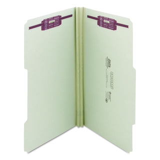 Smead™ 2 Fastener Gray Green Pressboard Folders, Legal, 2/5 Cut, 2&quot; Exp., 25/Box (SMD19982)