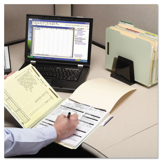 Smead™ 100% Recycled Pressboard Fastener Folders, Letter Size, Gray-Green, 25/Box (SMD15003)
