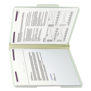 Smead™ Recycled Pressboard Folders with Two SafeSHIELD Coated Fasteners, 1/3-Cut Tabs, 3" Expansion, Letter Size, Gray-Green, 25/Box (SMD14944)