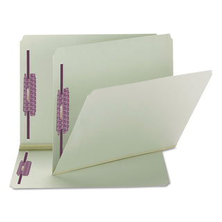 Smead™ Recycled Pressboard Folders with Two SafeSHIELD Coated Fasteners, Straight Tab, 2" Expansion, Letter Size, Gray-Green, 25/Box (SMD14910)