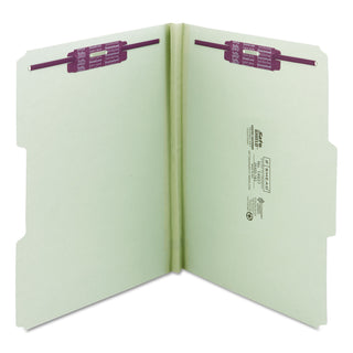 Smead™ Recycled Pressboard Folders with Two SafeSHIELD Coated Fasteners, 1/3-Cut Tabs, 1" Expansion, Letter Size, Gray-Green, 25/Box (SMD14931)