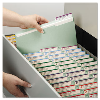Smead™ Recycled Pressboard Folders with Two SafeSHIELD Coated Fasteners, 1/3-Cut Tabs, 1" Expansion, Letter Size, Gray-Green, 25/Box (SMD14931)