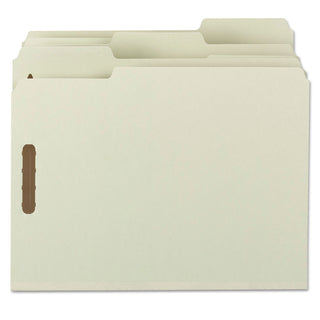 Smead™ 100% Recycled Pressboard Fastener Folders, Letter Size, Gray-Green, 25/Box (SMD15003)