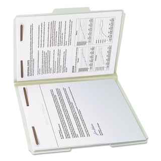 Smead™ 100% Recycled Pressboard Fastener Folders, Letter Size, Gray-Green, 25/Box (SMD15003)
