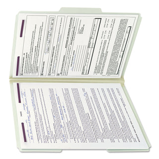 Smead™ Recycled Pressboard Folders with Two SafeSHIELD Coated Fasteners, 1/3-Cut Tabs, 1" Expansion, Legal Size, Gray-Green, 25/Box (SMD19931)