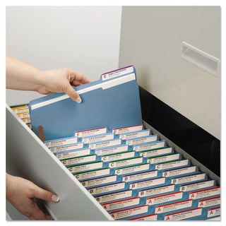 Smead™ Top Tab Colored 2-Fastener Folders, 1/3-Cut Tabs, Letter Size, Blue, 50/Box (SMD12040)