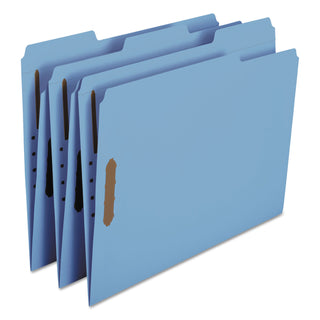Smead™ Top Tab Colored 2-Fastener Folders, 1/3-Cut Tabs, Letter Size, Blue, 50/Box (SMD12040)