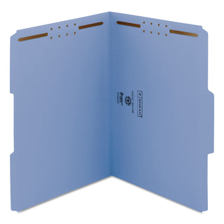 Smead™ Top Tab Colored 2-Fastener Folders, 1/3-Cut Tabs, Letter Size, Blue, 50/Box (SMD12040)