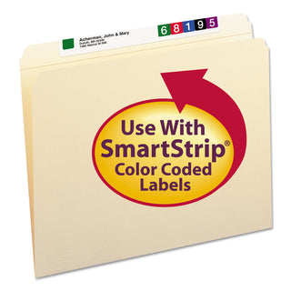 Smead™ Reinforced Tab Manila File Folders, Straight Tab, Letter Size, 11 pt. Manila, 100/Box (SMD10310)