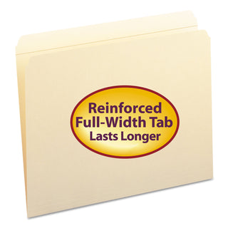 Smead™ Reinforced Tab Manila File Folders, Straight Tab, Letter Size, 11 pt. Manila, 100/Box (SMD10310)