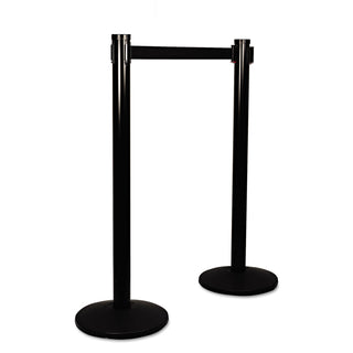 Tatco Adjusta-Tape Crowd Control Posts Only, Steel, 40" High, Black, 2/Box (TCO11611)