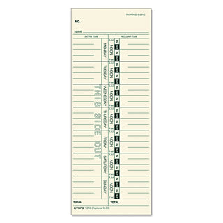 TOPS™ Time Clock Cards, Replacement for 10-800292/M-33, One Side, 3.5 x 9, 100/Pack (TOP12593)