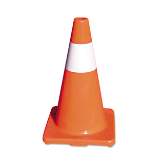 Tatco Traffic Cone, 18h x 10w x 10d, Orange/Silver (TCO25500)