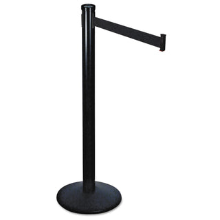 Tatco Adjusta-Tape Crowd Control Base Only, Steel, 14" Deep, Black, 2/Box (TCO11711)