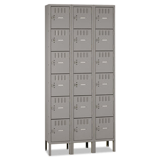 Tennsco Box Compartments with Legs, Triple Stack, 36w x 18d x 78h, Medium Gray (TNNBS61218123MG)