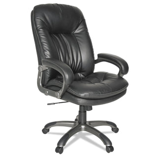 OIF Executive Swivel/Tilt Leather High-Back Chair, Supports up to 250 lbs., Black Seat/Black Back, Black Base (OIFGM4119)