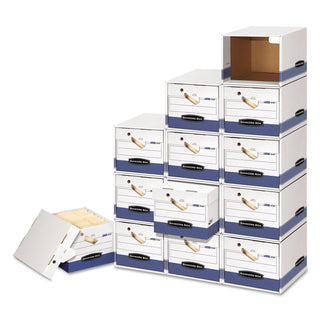 Bankers Box® File/Cube Box Shell, Legal/Letter, 23.75 x 19.75, White/Blue, 6/Carton (FEL0162601)