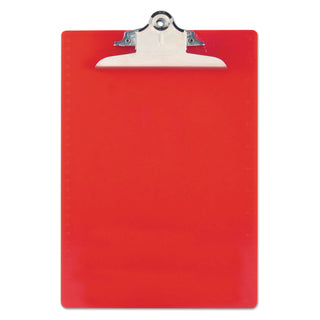 Saunders Recycled Plastic Clipboard with Ruler Edge, 1" Clip Cap, 8 1/2 x 12 Sheets, Red (SAU21601)