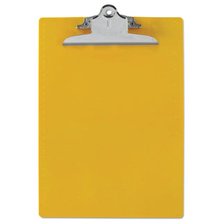 Saunders Recycled Plastic Clipboard w/Ruler Edge, 1" Clip Cap, 8 1/2 x 12 Sheets, Yellow (SAU21605)