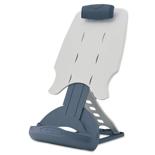 Kensington® InSight Adjustable Desktop Copyholder, Plastic, Holds 50 Sheets, Gray/Dark Blue (KMW62058)